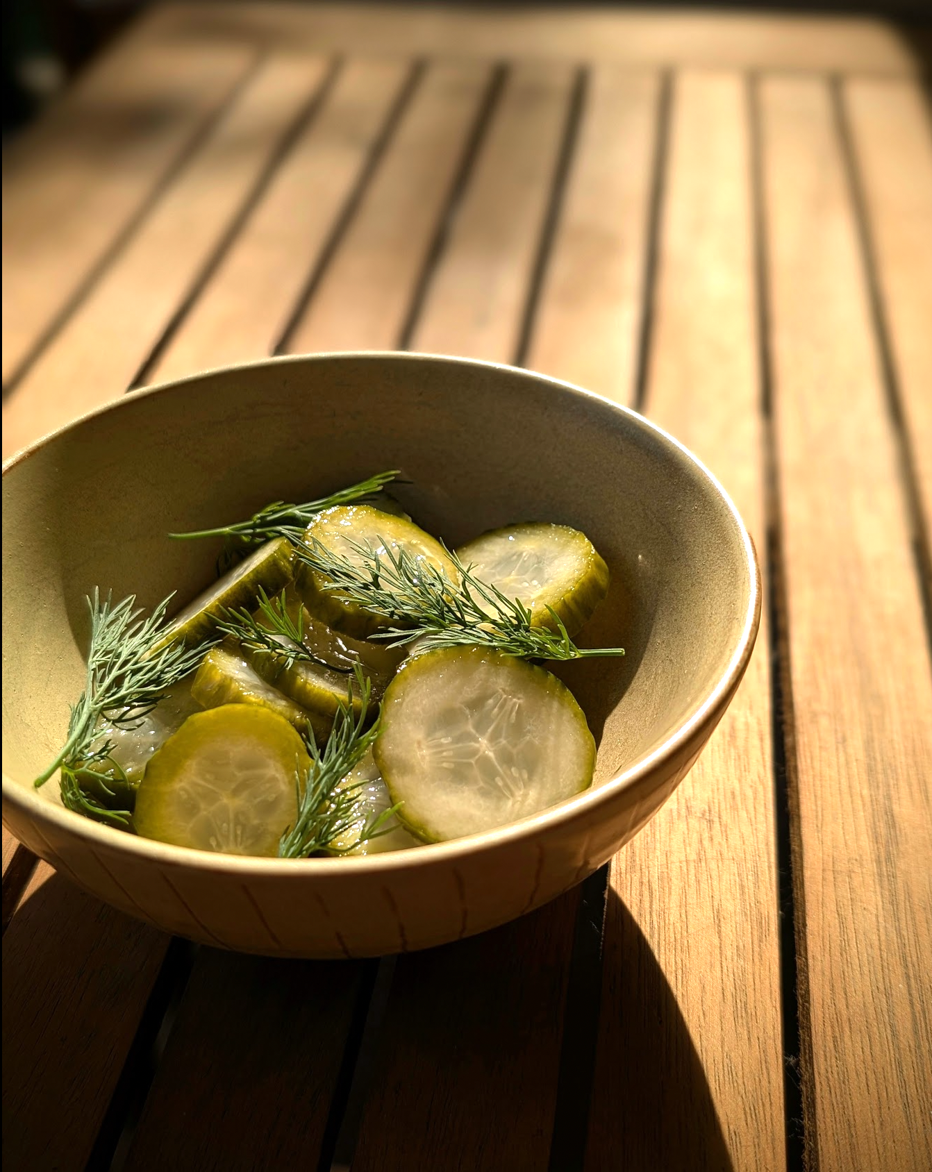 Pickles made with our Celery Aquavit vinegar and fresh dill